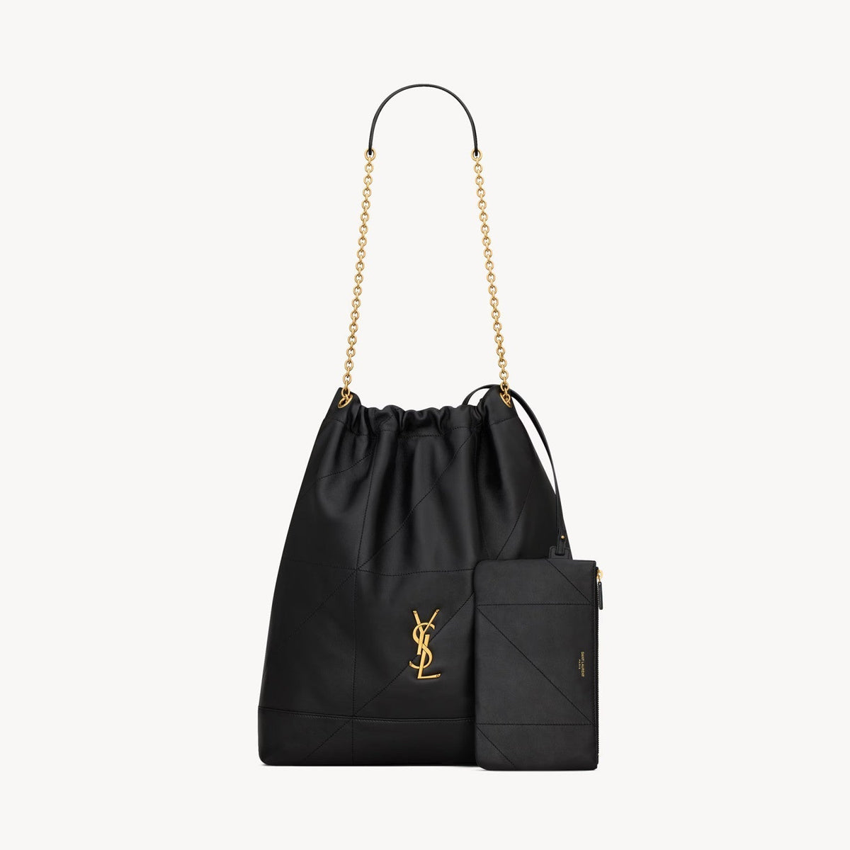 SAINT LAURENT JAMIE POCHON Women's Solid Colour Suede Leather Metal Chain Tote Shoulder Bag Bags #76824