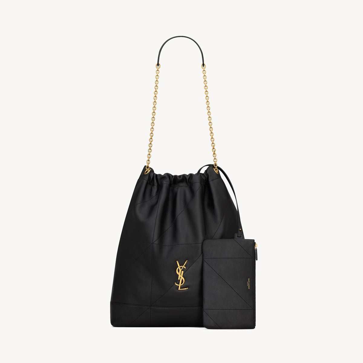 SAINT LAURENT JAMIE POCHON Women's Solid Colour Suede Leather Metal Chain Tote Shoulder Bag Bags #76824