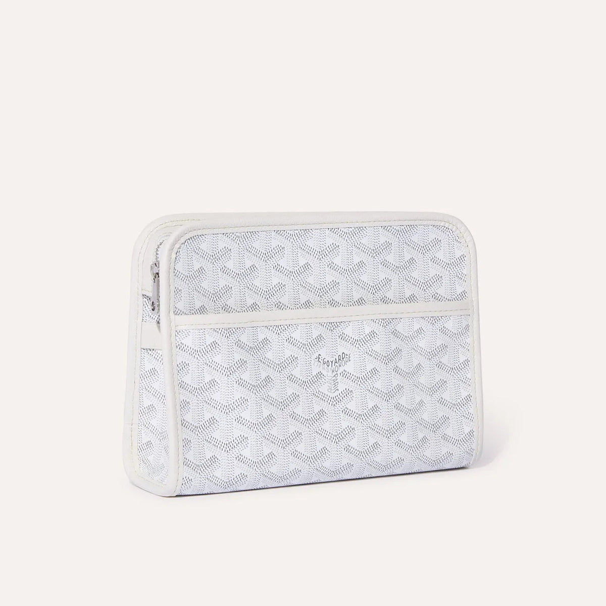 GOYARD Jouvence Men's and Women's Old Flower Full Print Zipper Closure Canvas Patchwork Leather Wash Bag Clutch Bags #75739