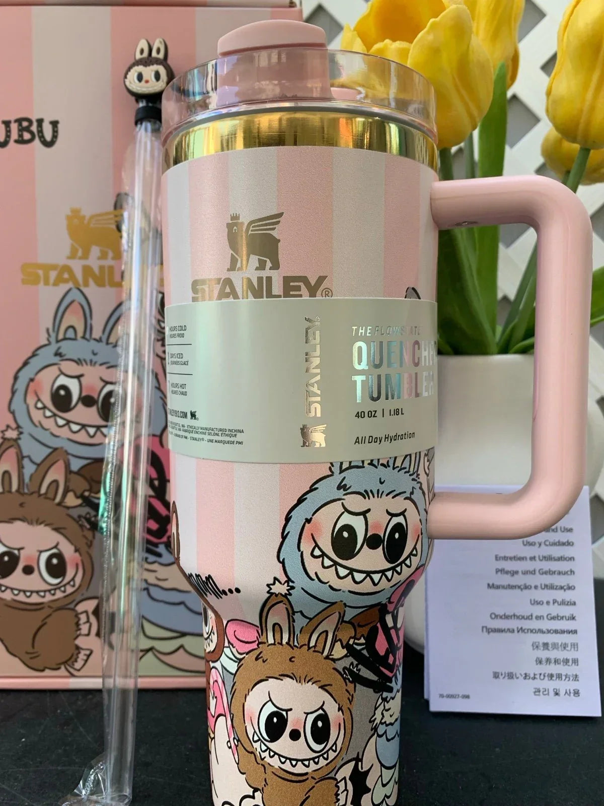 Stanley x Labubu Pink & Gold Limited Edition 40 oz Tumbler