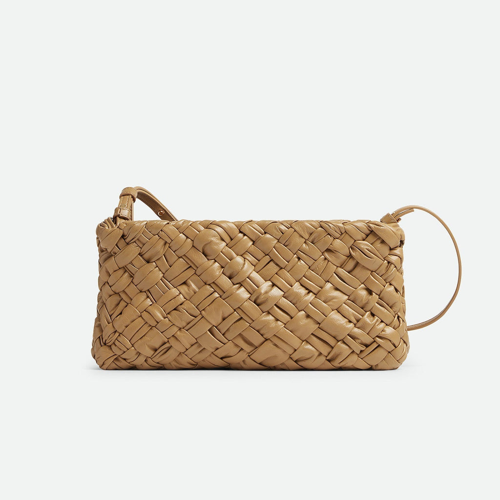 Bottega Veneta Kalimero Cha-Cha Women's Solid Color Zipper Closure Woven Cow Leather Tote Shoulder Bag Bags #75864