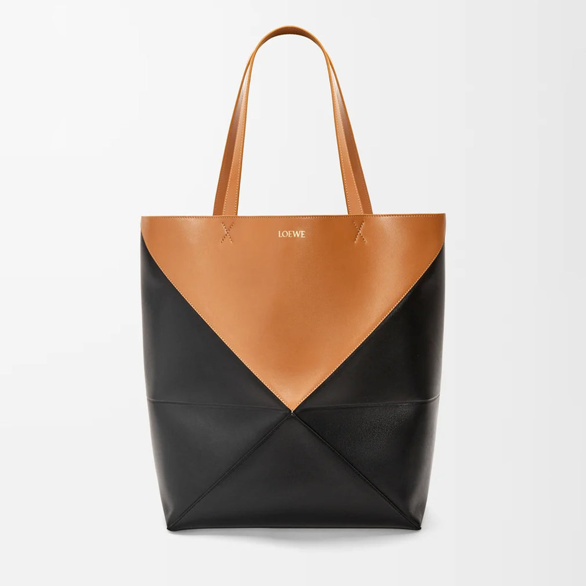 Loewe Women's XL Shiny Calfskin Puzzle Fold Tote Bag Vintage Solid Color Handbag Bags 0011091782 #81324