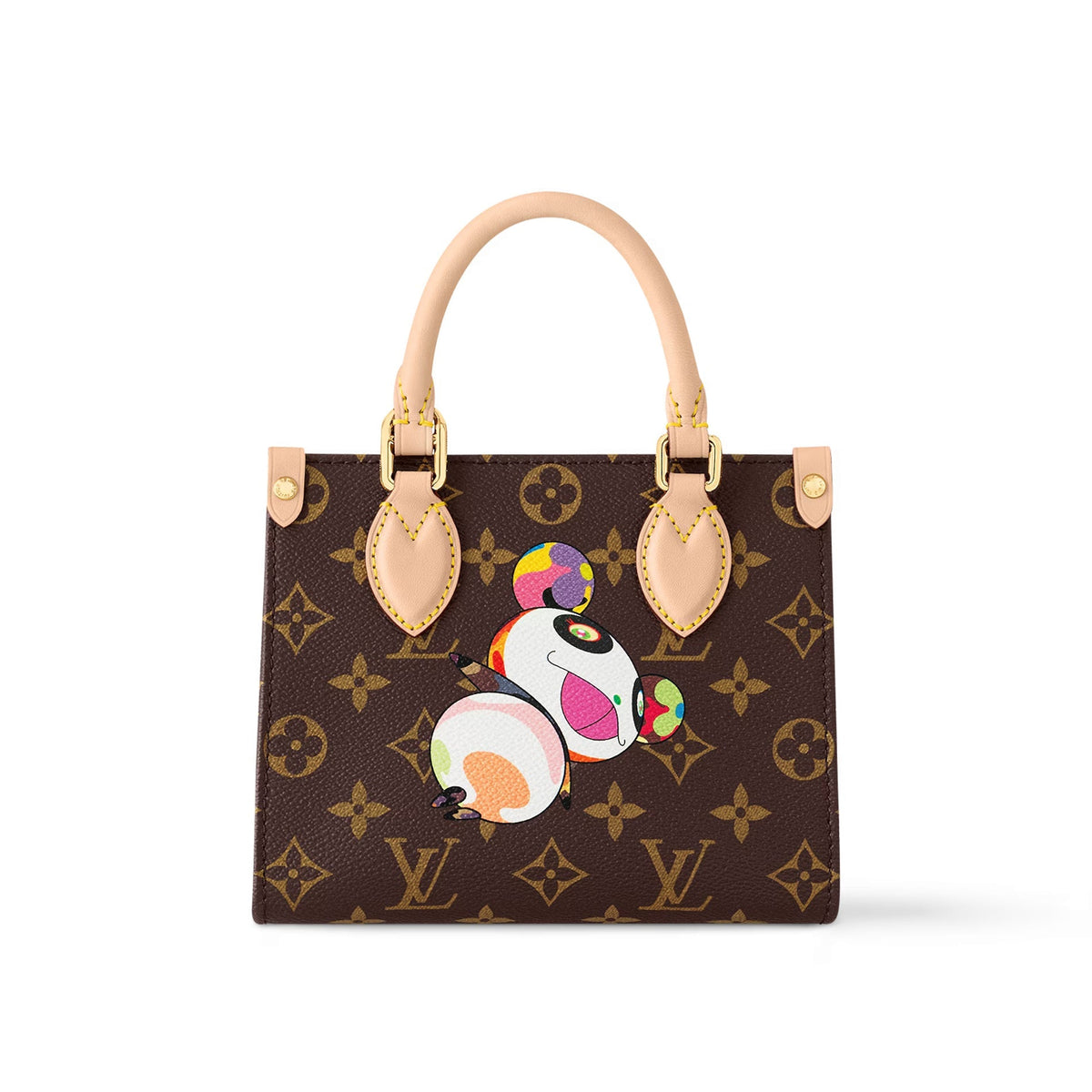 Louis Vuitton Lv X Tm Onthego Bb Women's Brown Old Flower Full Printing Removable Adjustable Shoulder Strap Coated Canvas Splicing Cowhide Tote Bag Shopping Bags Shoulder Crossbody Handbags #75413