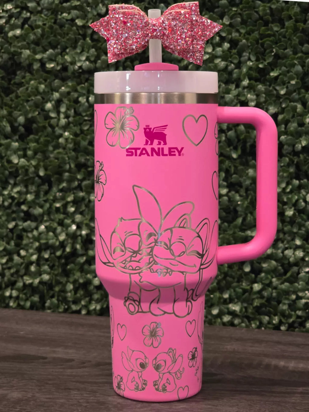2025 Stanley Cup 40oz Angel & Stitch Lilo Pink Gift Quencher Stanley Tumbler