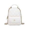 Chanel Women's Solid Color Chain Shoulder Strap Grained Cowhide Mini Backpack Bag Bags #77138