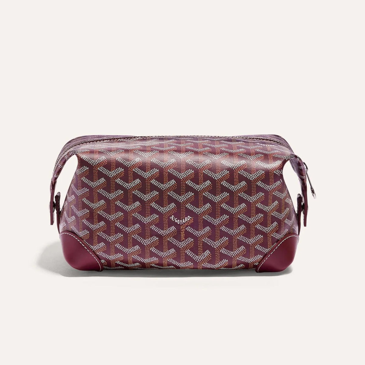 GOYARD Bowling 25 Men's and Women's Y-shaped Old-fashioned Full-print Zipper Leather Handbag Makeup Bag Bags #77132