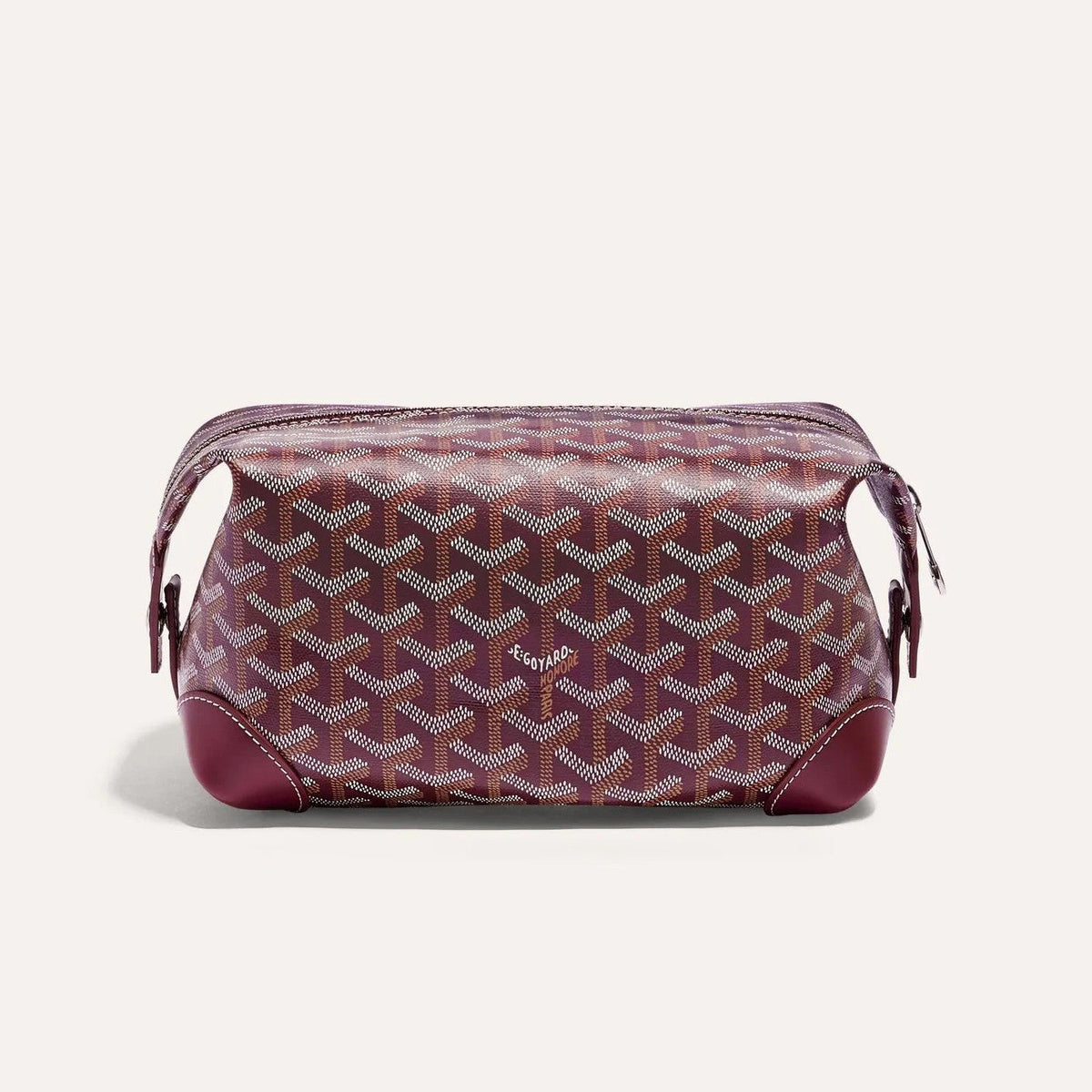GOYARD Bowling 25 Men's and Women's Y-shaped Old-fashioned Full-print Zipper Leather Handbag Makeup Bag Bags #77132