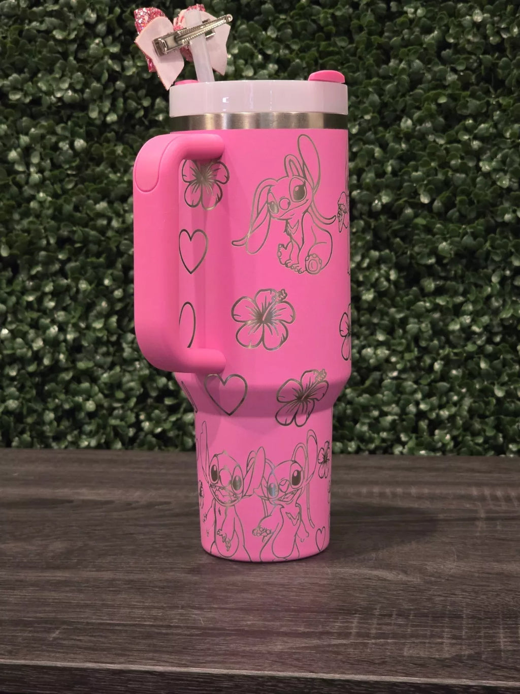 2025 Stanley Cup 40oz Angel & Stitch Lilo Pink Gift Quencher Stanley Tumbler