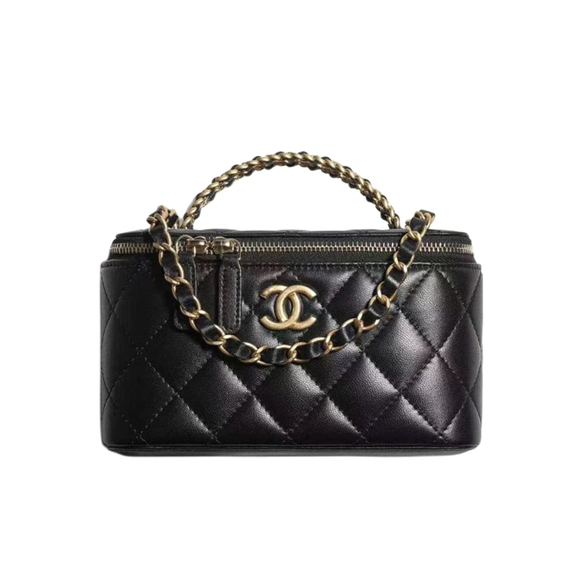 Chanel Women's Solid Color Chain Shoulder Grain Embossed Calfskin Box Bag Tote Shoulder Bags #75595