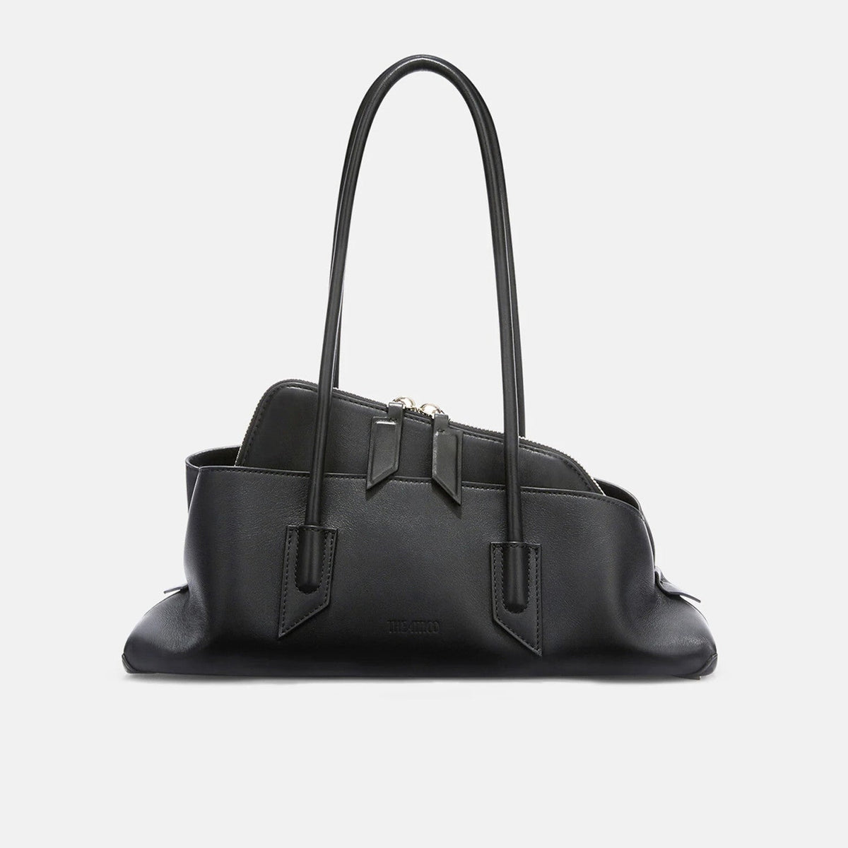 The Attico ''la Passeggiata Small'' Black Top Handle Women's Spring And Summer Fashion Shaped Clutch Bag Underarm Bag Fashion Design Modern Bags Ngvp #1721