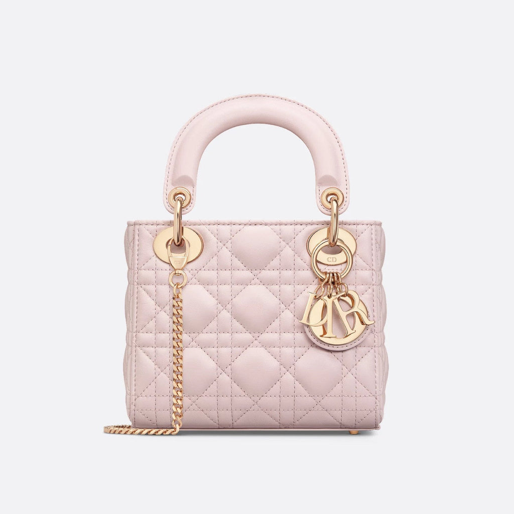 Dior Lady Women's Solid Color Metal Pendant Removable Chain Shoulder Strap Wicker Pattern Sheepskin Leather Single Shoulder Crossbody Handbag Bag Bags #77461