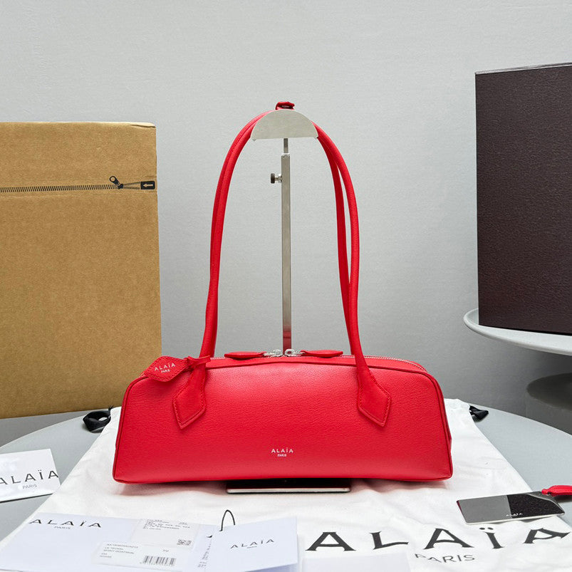 Alaia Le-Teckel Women's Goatskin Long Handle Handbag Solid Color Zipper Casual Shoulder Bag Bags #77835