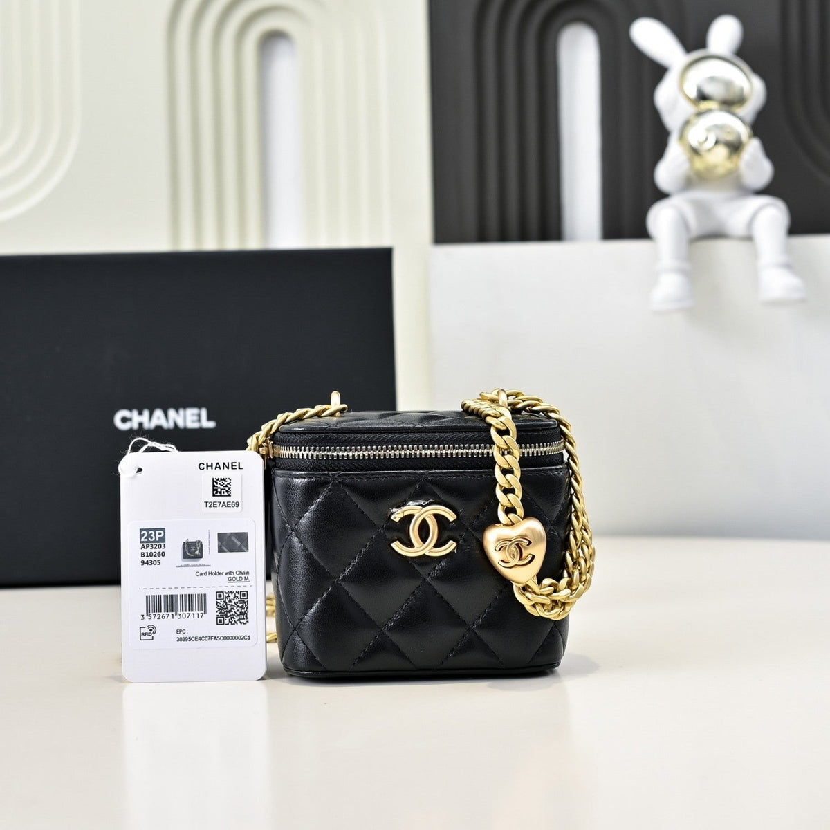 Chanel Women's Solid Color Chain Shoulder Grain Embossed Calfskin Box Bag Tote Shoulder Bags #75941