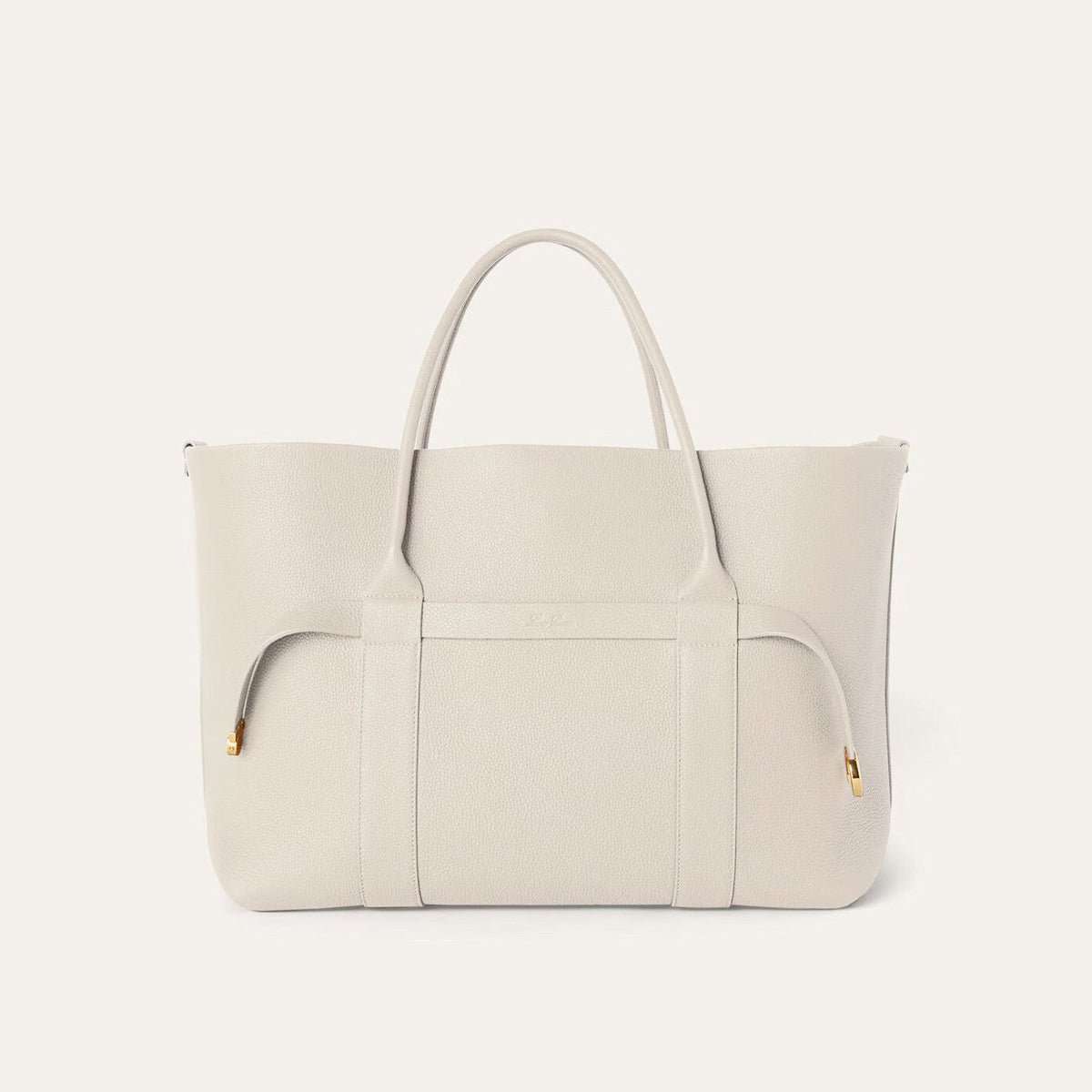 Loro Piana Ghiera Shopper Women's Solid Color Embossed Logo Cowhide Leather Solid Color Handbag Bag Bags #77325