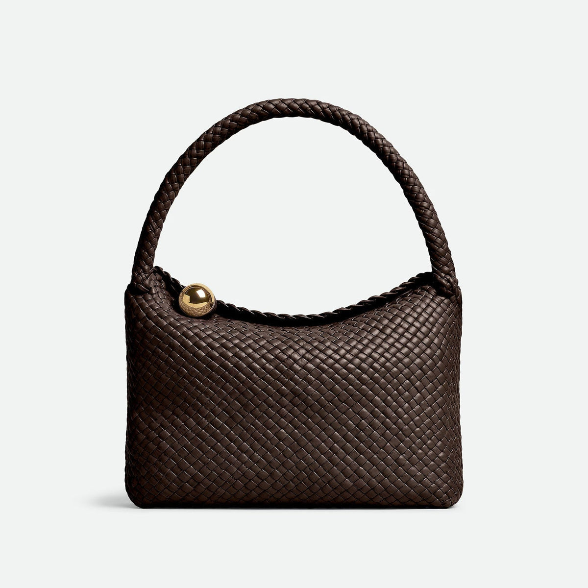 Bottega Veneta Tosca Woven Solid Colour Woven Leather Metallic Ball Decoration Flap Closure Handbag Shoulder Bag Bags #76882