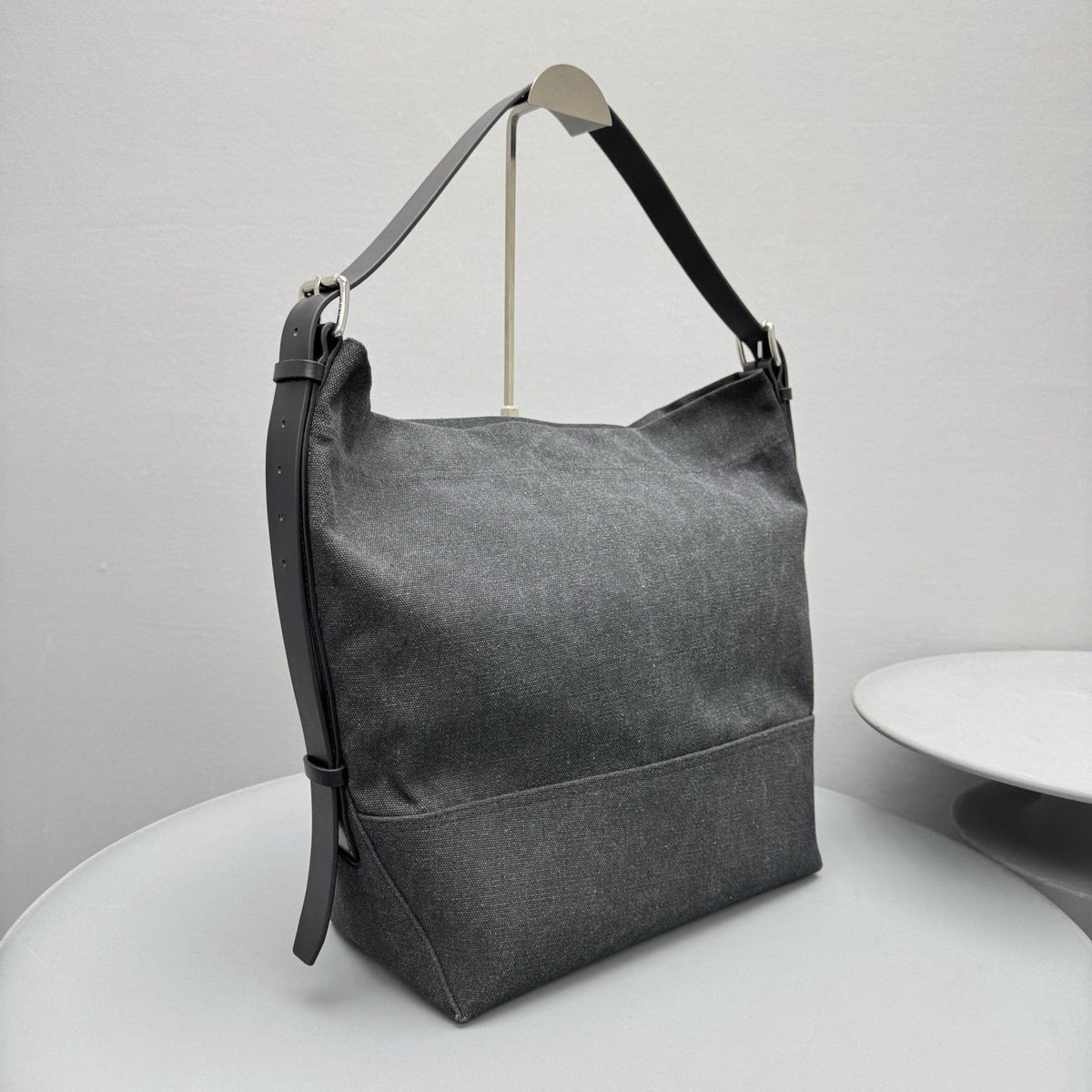 Lemaire Women's Canvas Tote Bag Fashion Trend Denim Splicing Leather Large Bags Shoulder Bag Ngvp #1733